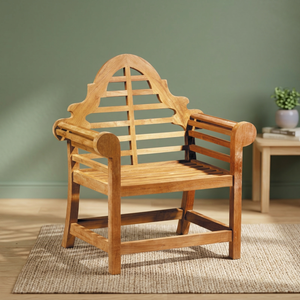 Chaise de salle à manger de jardin moderne en bois massif de luxe avec accoudoirs, mobilier d'extérieur non pliable pour cuisine et parc, Entreprise GC010 - Product Image 4