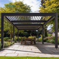 Pergola de jardin 6x3 avec toit en verre, structure en aluminium, pergola bioclimatique pour terrasse extérieure