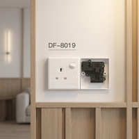 Prise murale DIFENG avec interrupteur, matériau ABS, 1 prise, 13A/10A 250V, installation facile