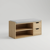 Banc à chaussures moderne et durable en bois pour entrée, avec coussin et rangement, idéal pour appartement
