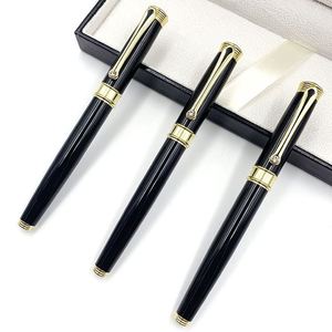 Gloss Black <b>Gold</b> Plated Crystal Inlaid Twist Cap Metal Roller <b>Pen</b>, Luxury Elegant Rotating Executive Signature <b>Pen</b> Custom Logo - Product Image 1