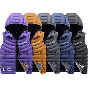 Veste d'hiver <span class=keywords><strong>sans</strong></span> manches pour hommes Manteaux chauds à col épais Gilet en coton rembourré Gilet matelassé pour hommes avec logo personnalisé Gilet matelassé pour hommes - Product Image 1