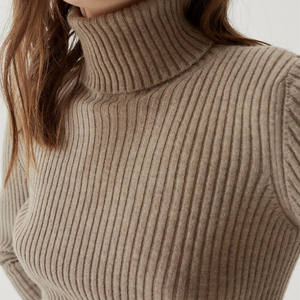 Customized Fashion Style Solid Knitted Cashmere Pullover <strong>Turtle</strong> <strong>Neck</strong> Cashmere Sweater <strong>Jumper</strong> for Women - Product Image 4
