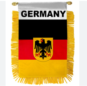 Bandiera dell'<span class=keywords><strong>Algeria</strong></span> da appendere, mini, piccola, per auto, da finestra o specchietto, con ventosa, con frange dorate, bifacciale - Product Image 4