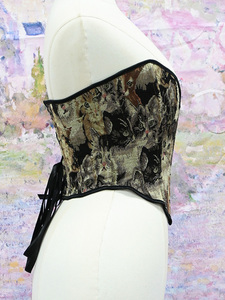 Haut court bustier corset push-up en jean rétro vintage victorien respirant pour femme - Product Image 6