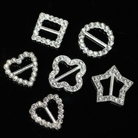 Boucles en alliage et strass faites à la main, rondes, carrées, pentagrammes, en forme de cœur, trèfles à quatre feuilles, accessoires pour chaussures et vêtements
