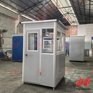 Cabina de seguridad móvil prefabricada moderna <span class=keywords><strong>Casa</strong></span> de guardia de bajo costo para uso de tienda/boleto hecha de panel sándwich - Product Image 5
