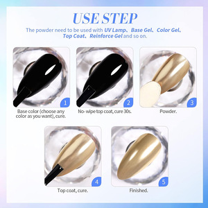 ผงโครเมี่ยมสีพื้น 20 สี แบบสี่เหลี่ยม ให้เอฟเฟกต์กระจกเงา เม็ดสีกลิตเตอร์วิบวับ สำหรับตกแต่งเล็บอะคริลิคสุดหรู ทำเองได้ - Product Image 4