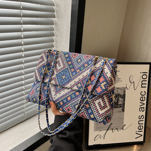 Bolso Bandolera de Lona con Cadena para Mujer, Estilo Bohemio, de Alta Calidad, Venta al Por Mayor - Product Image 2