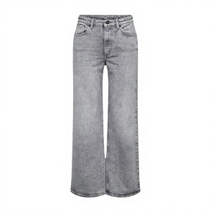 Jeans de mezclilla personalizados para mujer al por mayor, de cintura alta, holgados, de pierna ancha, de pierna recta, estilo Mom Fit, ropa de moda casual y streetwear. - Product Image 2