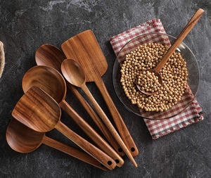 Ensemble d'<span class=keywords><strong>ustensiles</strong></span> <span class=keywords><strong>de</strong></span> <span class=keywords><strong>cuisine</strong></span> en teck, en bois/bambou, en bois d'acacia, vente en gros, 6 pièces - Product Image 3