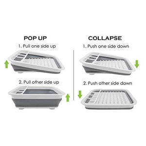 Collapsible Plastic Eco-Friendly Drying <b>Dish</b> Storage Rack <b>Dish</b> Drainer Kitchen Counter RV Campers Portable Organize - Product Image 4