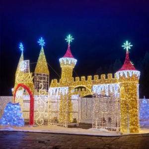 Décorations Lumineuses pour Événements Festifs : Spectacle de Lumières LED Hivernal, Château Magique de Contes de Fées, Motif Pays des Merveilles à Traverser - Product Image 2