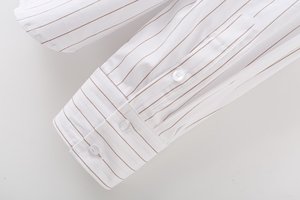 Kemeja wanita lengan panjang bergaris kerah berdiri, gaya kasual modis musim panas 2026, retro dan chic. - Product Image 4
