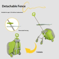 Valise à roulettes verte en ABS Puluo Ke pour enfants, roues omnidirectionnelles, résistante à l'usure, capacité extensible, bagage cabine pour garçons