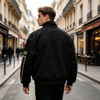 ZXPFSL Veste de course vintage personnalisée pour hommes, style streetwear décontracté, broderie sur le devant, pour l'hiver, F1, course automobile, moto