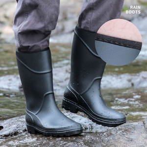 Bottes <span class=keywords><strong>de</strong></span> <span class=keywords><strong>pluie</strong></span> mi-hautes <span class=keywords><strong>de</strong></span> <span class=keywords><strong>grande</strong></span> <span class=keywords><strong>taille</strong></span> avec semelle en PVC antidérapante pour hommes Chaussures <span class=keywords><strong>de</strong></span> travail imperméables pour la pêche et le travail - Product Image 3