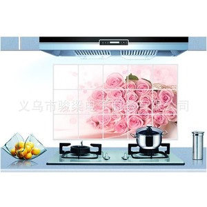 สติ๊กเกอร์ติดผนังกันน้ำมันกุหลาบ PVC รูปสี่เหลี่ยมผืนผ้า 45X75 ซม. ตกแต่งบ้าน AY3015 - Product Image 1