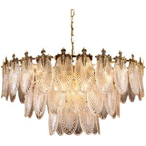 Lustre en cristal français de luxe, luminaire créatif américain tout en cuivre pour salon, chambre à coucher, salle à manger, suspension en verre - Product Image 2
