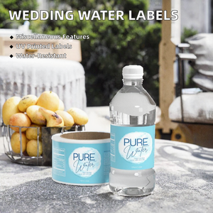 Waterproof PVC Adhesive Sticker Wedding Water <strong>Bottle</strong> <strong>Labels</strong> for Mineral Water Packing and <strong>Printing</strong> - Product Image 1