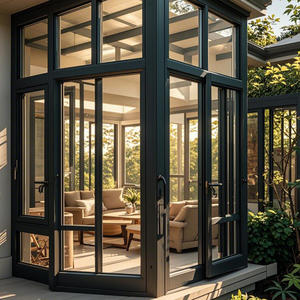 Kits de véranda <span class=keywords><strong>en</strong></span> aluminium à toit triangulaire moderne avec verre trempé pour utilisation hôtelière, maison <span class=keywords><strong>en</strong></span> verre pour véranda, espace extérieur - Product Image 1