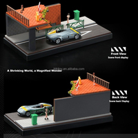 1:64 Diorama Simulation Diy Model Parking Lot Double Couche Miniature Scène Voiture Garage Boîte de Rangement pour Model Car Diecast Toy