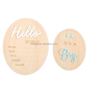 Decoración para Fiestas, Accesorios para Fotos, Letreros de Madera '<span class=keywords><strong>Es</strong></span> <span class=keywords><strong>un</strong></span> Niño', '<span class=keywords><strong>Es</strong></span> una Niña', Letrero 'Hola Mundo', Anuncio de Género, Tablero de Anuncio de Recién Nacido - Product Image 6