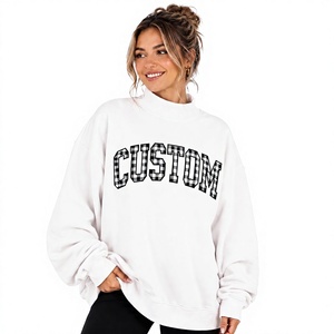 Sweat-shirt à col montant, manches longues, coupe ample, qualité supérieure, pour femmes - Product Image 1