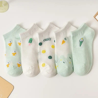 Chaussettes mi-mollet en coton doux pour femmes, respirantes, décontractées, motif dessin animé, mignonnes et confortables