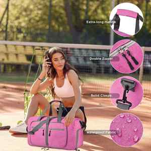 Large Capacity Foldable Travel Duffel Bag Waterproof Multi-Purpose with <b>Extra</b>-long Handle Double Zipper and Solid Clasps - Product Image 4
