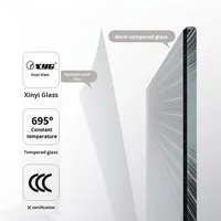 Porte de douche minimaliste en verre trempé avec cadre, durable et écologique, coulissante, pour usage hôtelier
