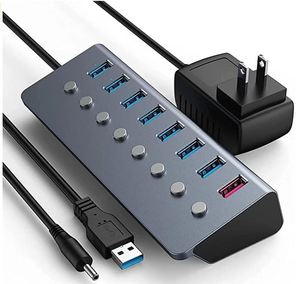 8 Ports USB 3.0 Splitter 7 Port <span class=keywords><strong>Ordinateur</strong></span> HUB USB Prolongée 1 Port Rapide <span class=keywords><strong>De</strong></span> Charge AdapterAluminum Alliage - Product Image 1
