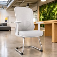 Silla de Oficina Ergonómica de Malla Transpirable con Altura Ajustable, Reposabrazos de PU y Sistema Lumbar Dinámico Activo para Uso Laboral