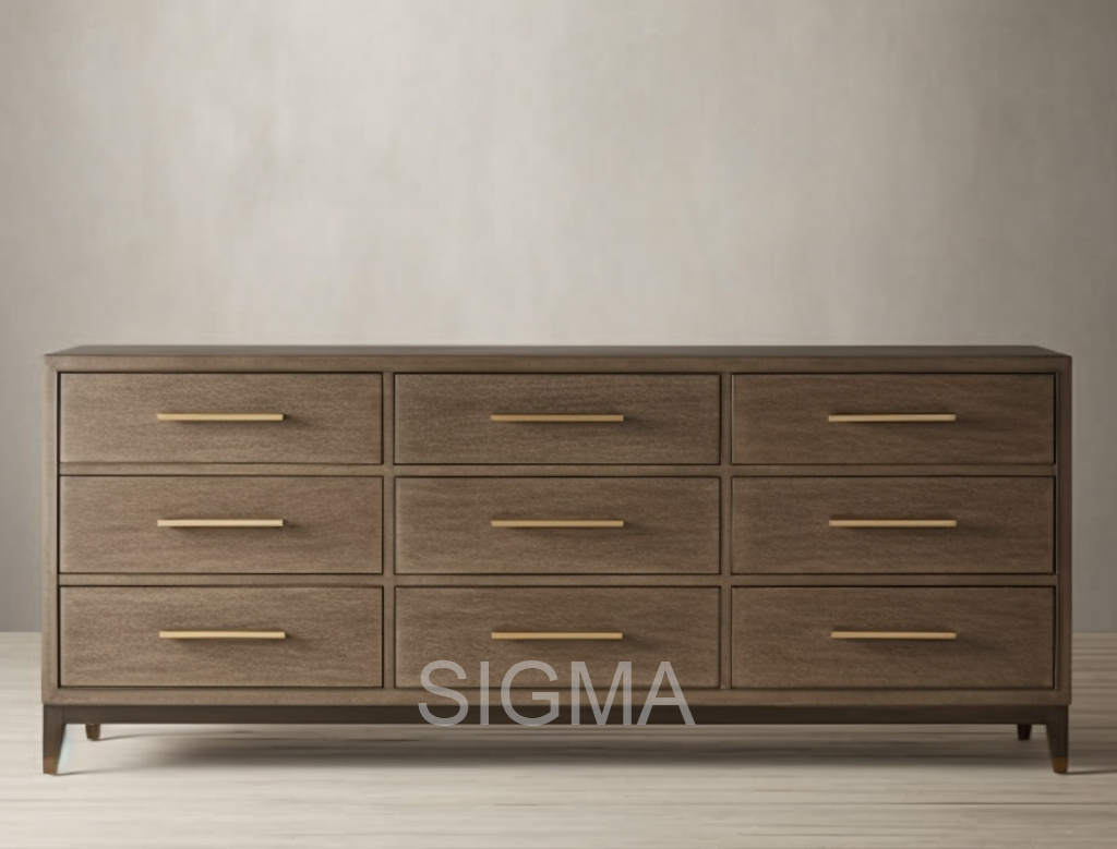 SIGMA Model Mission Style Wood Dresser Wood Modern Bedroom Dresser Desk