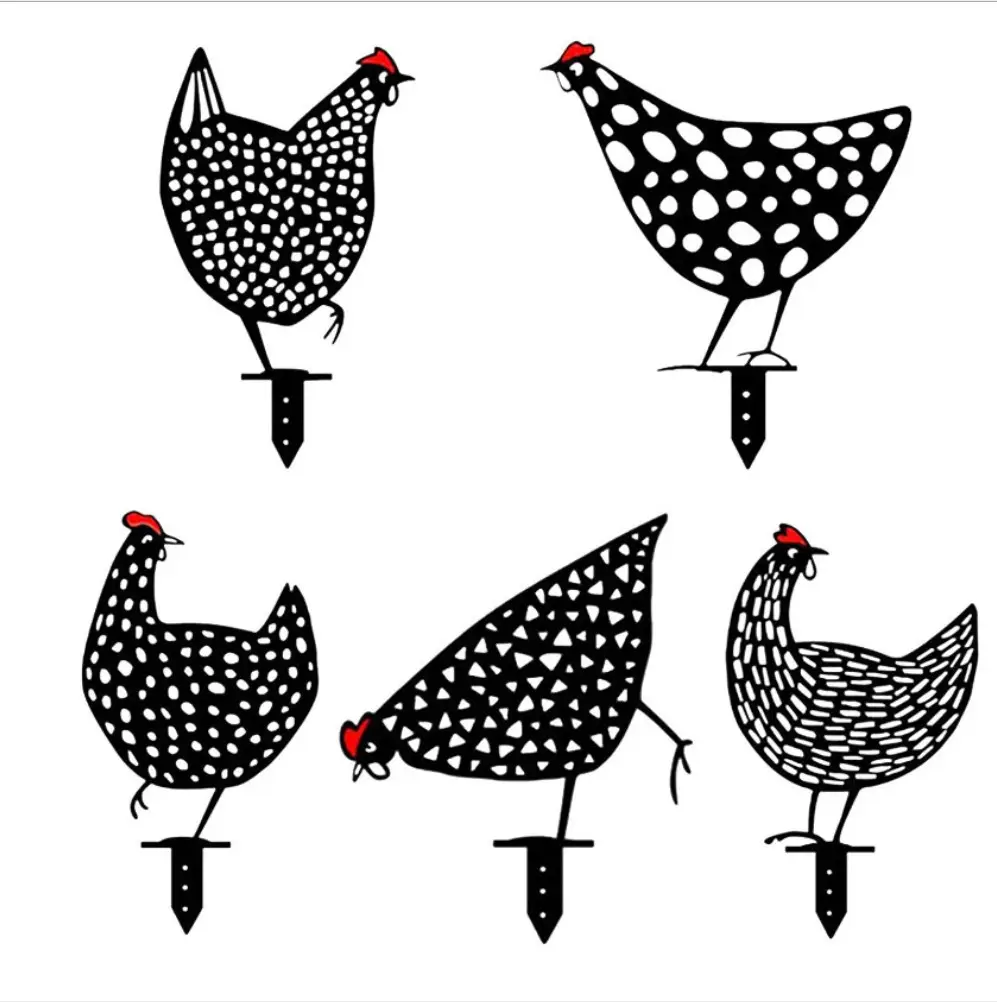 Enfeites de acrílico para galinha ou jardim, enfeites de jardim, simulação oca, arte de galinha, quintal, decoração de jardim, venda imperdível