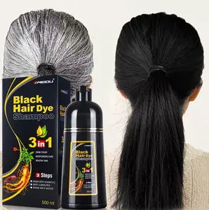 Produttore senza ammoniaca all'ingrosso private label white hair dye shampoo per capelli neri