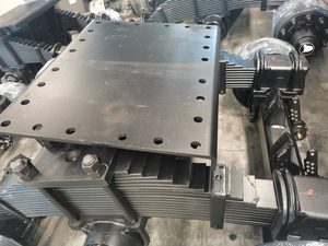 Điều kiện Mới Nhà Máy Giá thép bán Trailer với <span class=keywords><strong>Bogie</strong></span> song song phía sau và trục song song treo điểm duy nhất - Product Image 3