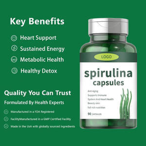 Groothandel Bulk Gezondheidsvoordelen Biologische Groene Spirulina Tabletten Softgel Zachte Capsules Afslankende Spirulina Capsules Prijs - Product Image 2