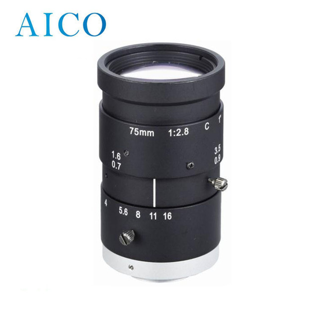 75 mm 1" F2.8 Manual Iris 5mp FL 75mm c Mount Machine Vision CCD CMOS Fa CCTV Lens