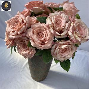 จีนผลิตดอกกุหลาบ 5 หัว ประเทศไทย ควีนไซส์ ผ้ากราวด์ ดอกไม้ประดิษฐ์ กุหลาบ - Product Image 2