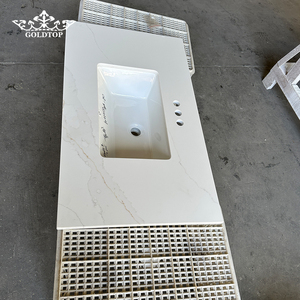 Losas de Cuarzo GOLDTOP de Lujo, Pulido 5052 Calacatta Leon, Vetas Grises, Duraderas y Resistentes al Calor, para Cubiertas de Cocina Modernas y Mesas de Comedor - Product Image 4