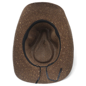 Sombrero de Vaquero de Paja Estilo Occidental Europeo-Americano con Lentejuelas, Retro Británico, <span class=keywords><strong>Jazz</strong></span>, Hueco, Transpirable, Protector Solar, Sombrero de Papel - Product Image 5
