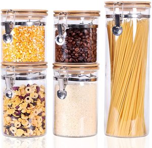 <strong>Set</strong> of 3 <strong>Condiment</strong> Jar Glass Sugar Bowls Sugar Salt <strong>Container</strong> <strong>Set</strong> with Lids and Spoons for Sugar Serving Spice Salt - Product Image 6