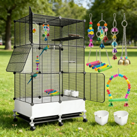 Cage à oiseaux de grande taille en gros pour perroquets, cage robuste en métal ventilée pour usage extérieur, cage géante pour perroquets