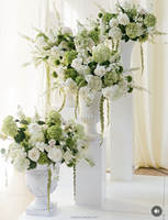 Bouquet de fleurs artificielles blanches et vertes en gros pour mariage, centre de table, arrangement floral décoratif