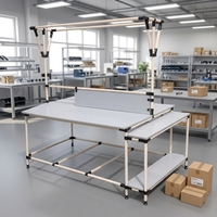 Banc de travail industriel modulaire, station d'assemblage, ensemble de bacs de rangement pour pièces en plastique avec tiroirs et fond en maille