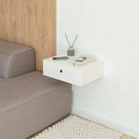 Étagère murale flottante BSCI Factory Direct, table de chevet avec tiroir secret sécurisé par serrure RFID sans clé, solution de rangement élégante pour la chambre à coucher