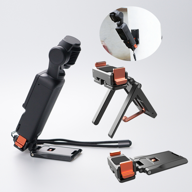 Foldable Magnetic Mount Stand for DJI Osmo Pocket 3 and Pocket 4 with 180° Adjustable Magnet Base 1/4" Screw for Action Sports
