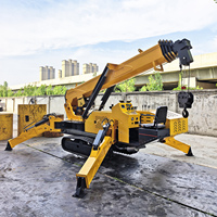 Grue araignée télécommandée de 7 tonnes avec flèche longue portée pour les projets de construction