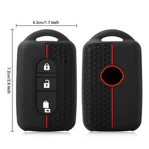 Coque de protection en silicone pour clé de voiture <span class=keywords><strong>Nissan</strong></span> Micra K12 Qashqai <span class=keywords><strong>Juke</strong></span> X-Trail Navara Note Tiida Pathfinder - Product Image 6
